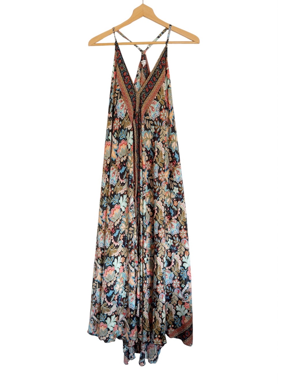 Karma Highway Floral Paisley Halter Boho Summer Flowy Maxi Dress One Size